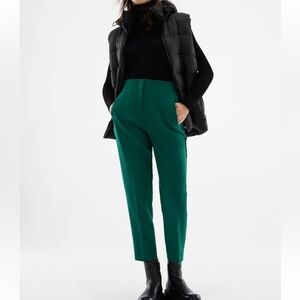 Zara Green High-Waisted Ankle Pants